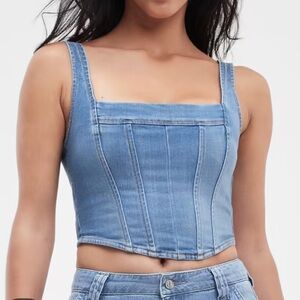 Guess Denim Blue Crop Top
